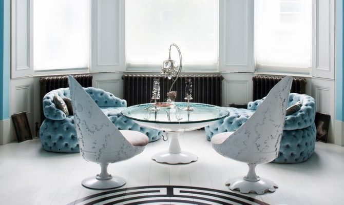 The Apartment Of Designer Danielle Moudaber | The entire place is inspired on the theme "under the sea". #interiordesign #oceandecor #londonhouse #londondesign