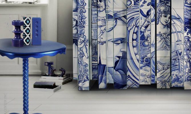 Ottoman Side Table: Shades Of Blue In A Simple Yet Luxurious Piece